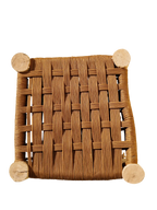 Tabouret marocain berbère fait main Assise tressée en nylon doré