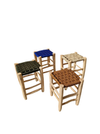 Tabouret marocain berbère fait main Assise tressée en nylon 