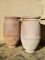 Authentiques Pots en terre cuite de Zagora au Maroc fait main en 100 cm de haut - d'un pot à l'autre les couleurs varient