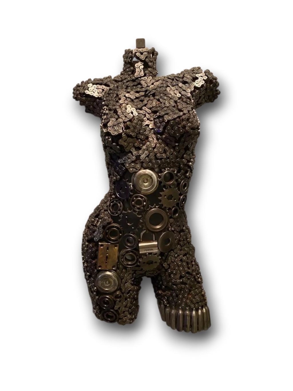 Buste de femme en fer recyclé - sculpture en métal soudé à la main par des artisans marocains