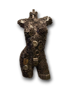 Buste de femme en fer recyclé - sculpture en métal soudé à la main par des artisans marocains