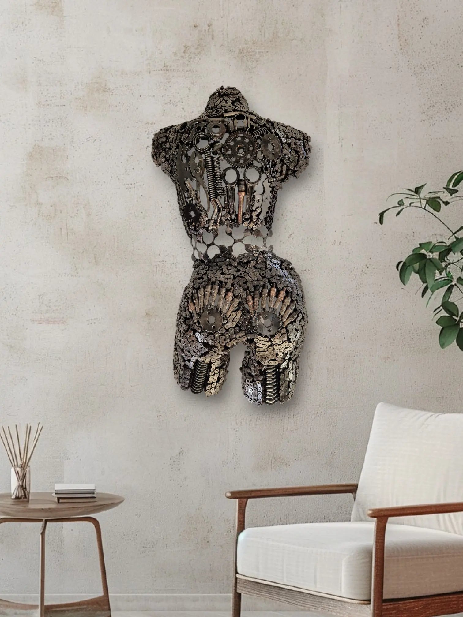 Sculpture en fer recyclé - création artisanale fait main au Maroc 