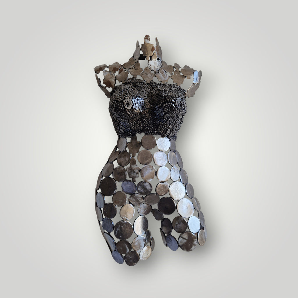 Sculpture en fer recyclé – Fait main – Pièce unique – Buste de femme