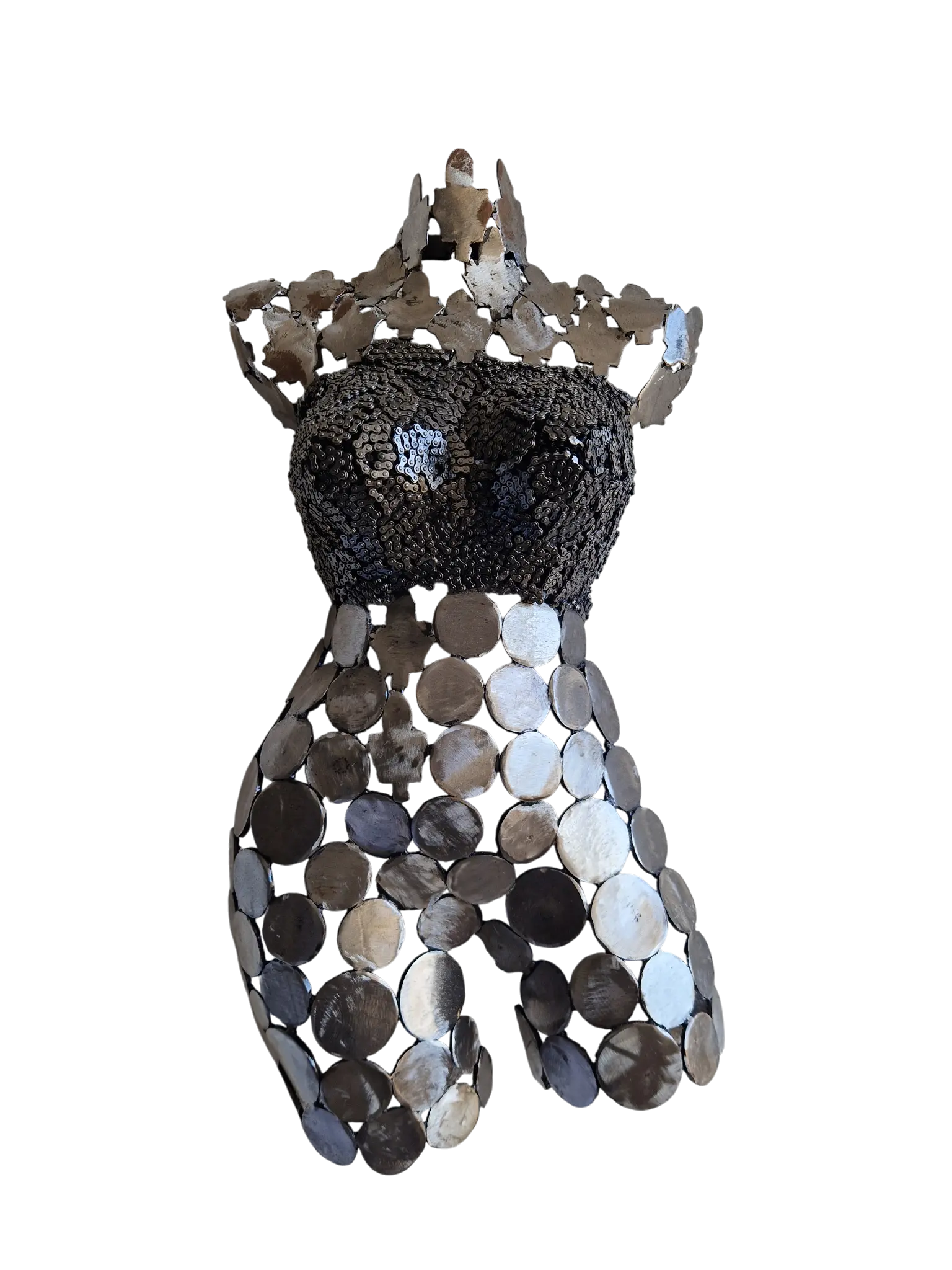 Sculpture en fer recyclé – Fait main – Pièce unique – Buste de femme