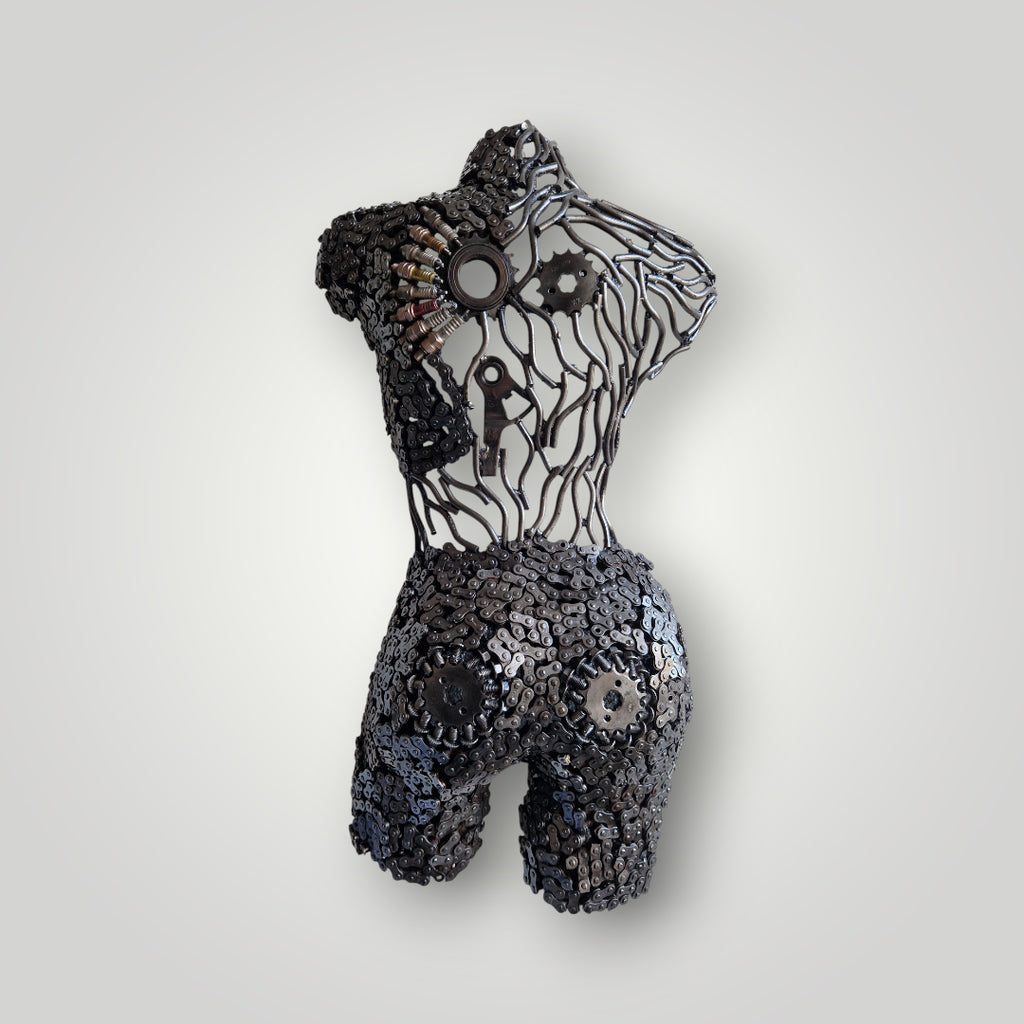 Sculpture en fer soudé et recyclé de l'Artisanat marocain Marrakech, pièce unique fait main