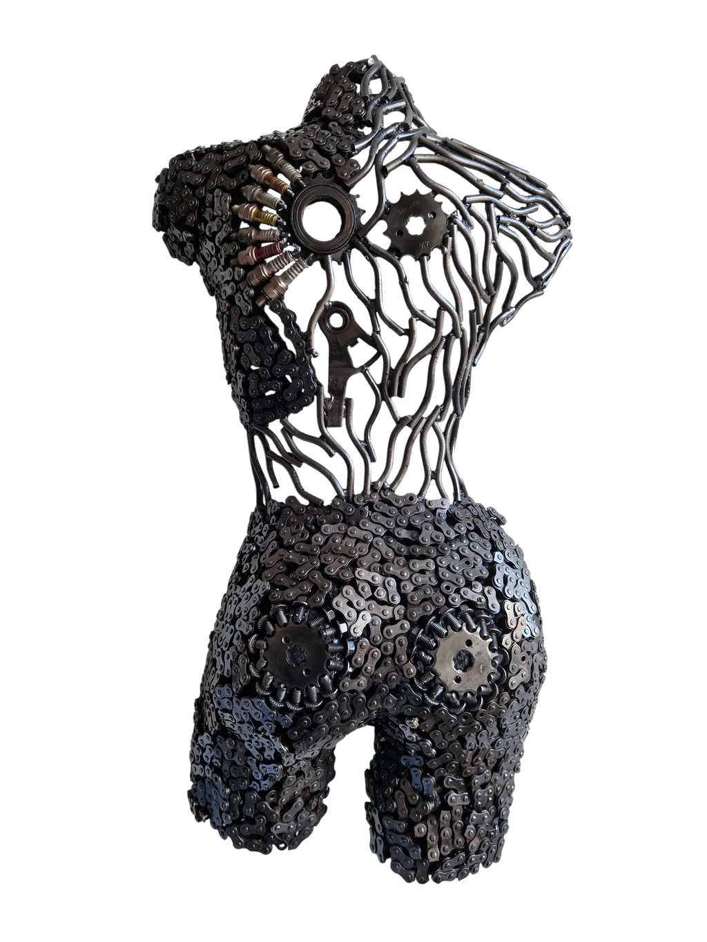 Sculpture en fer soudé et recyclé de l'Artisanat marocain Marrakech, pièce unique fait main