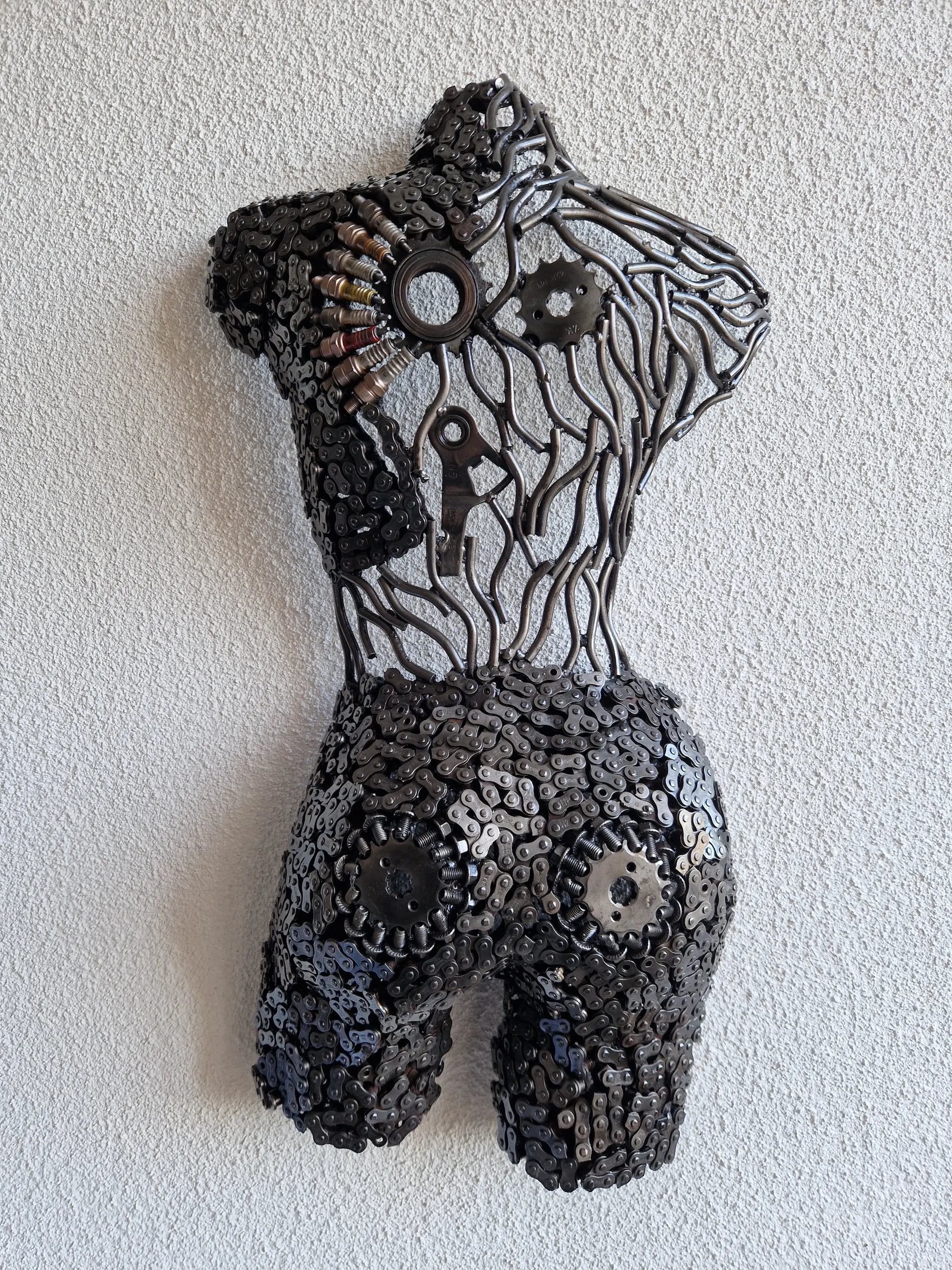 Sculpture en fer soudé et recyclé de l'Artisanat marocain Marrakech, pièce unique fait main