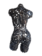 Dos de femme en fer recyclé, sculpture unique fait main par des artisans de Marrakech