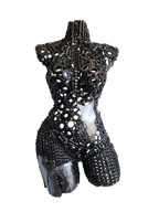 Sculpture de buste de femme en métal recyclé - artisanat marocain soudé à la main