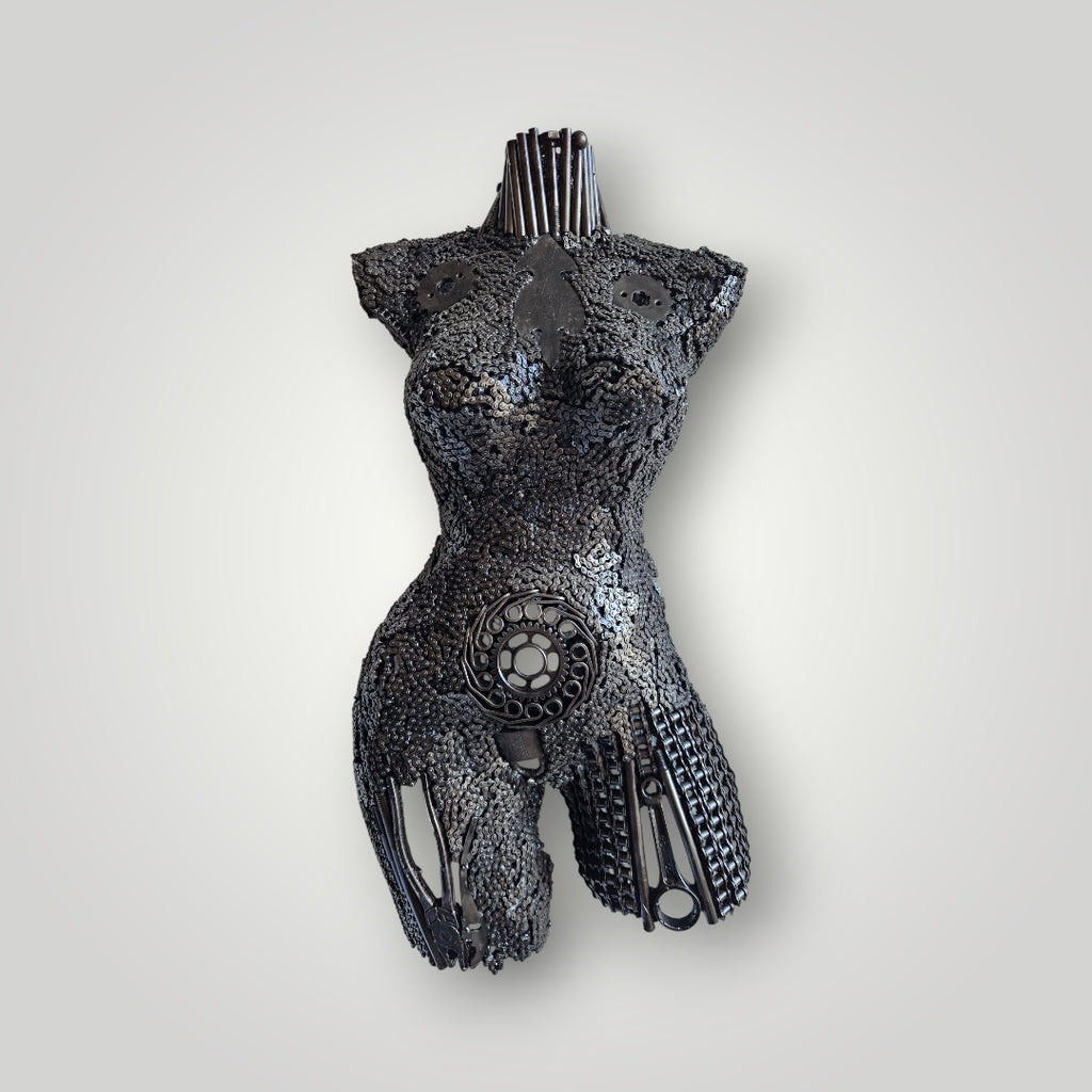 Sculpture en fer recyclé – Pièce unique Fait main – buste de femme - artisanat marocain d'exception