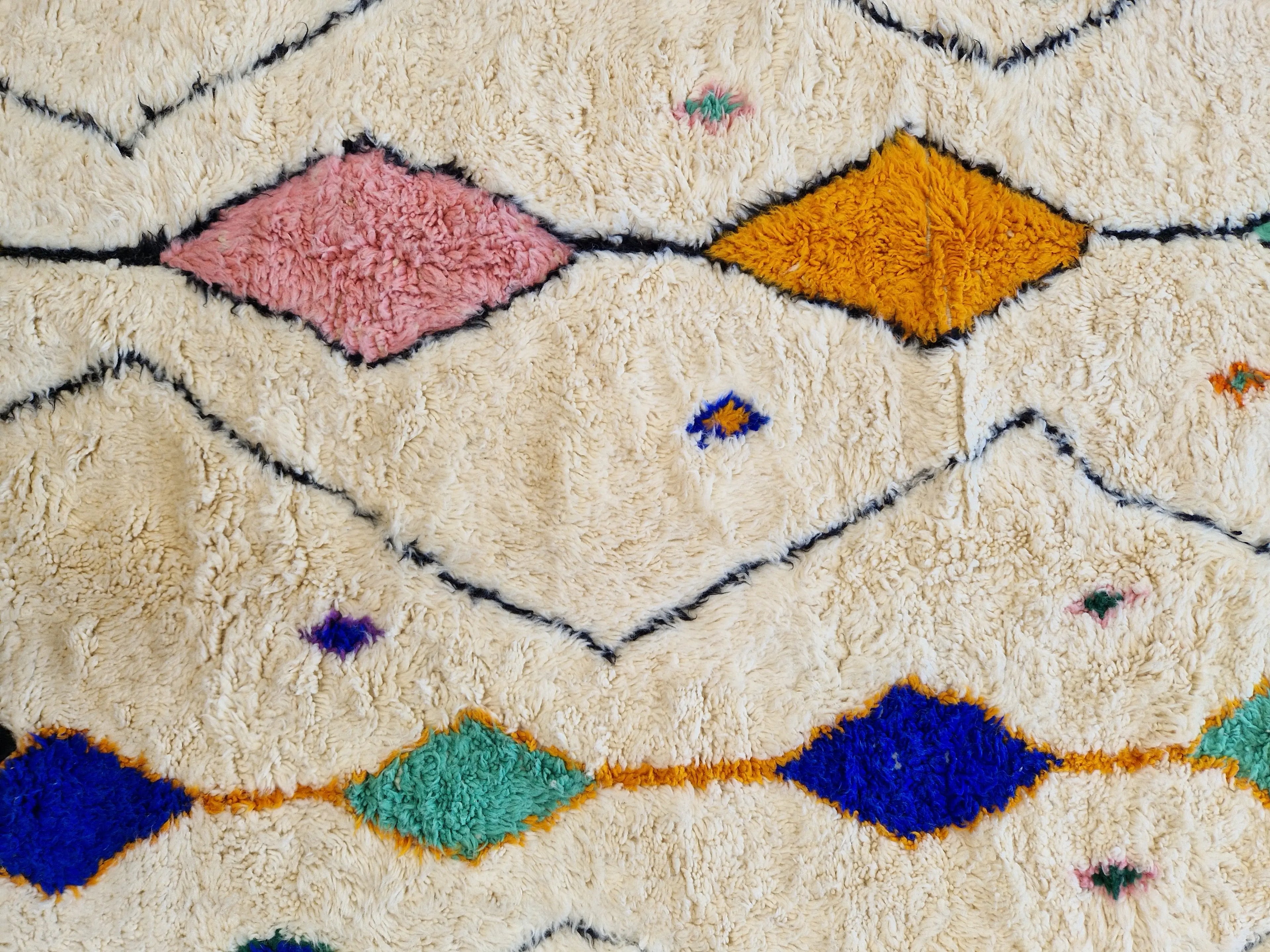 Tapis traditionnel marocain Coloré 207 x 332 cm en laine, noué à la main