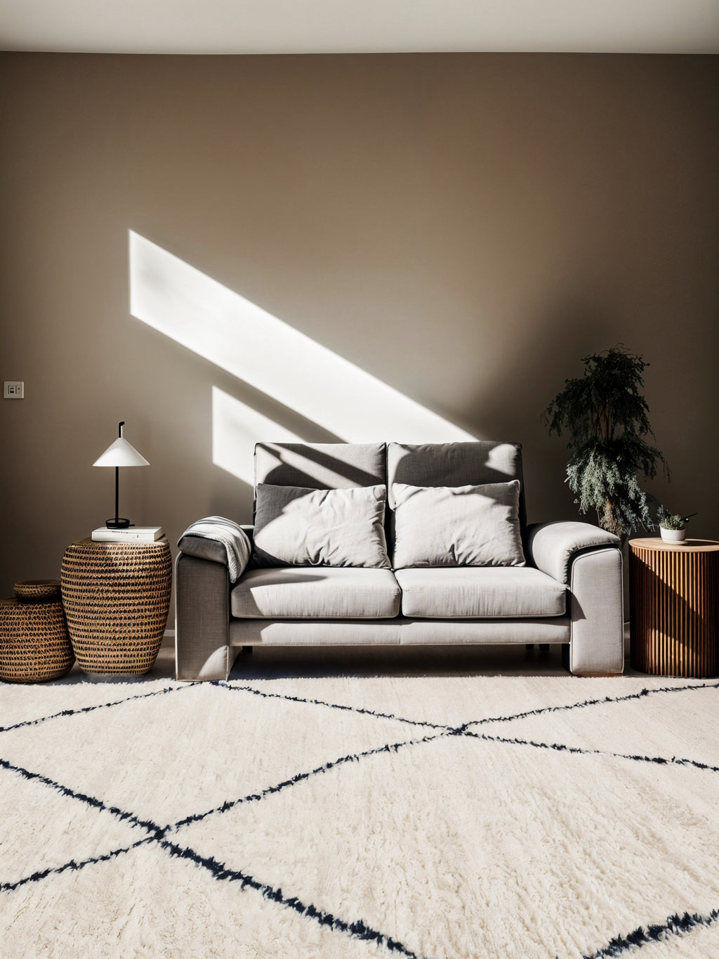 Tapis beni ouarain traditionnel blanc et noir fait main, artisanat