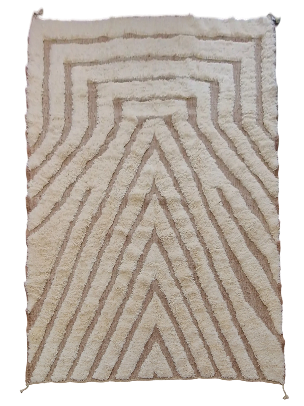 Tapis Béni Ouarain beige  212 x 293 cm en laine