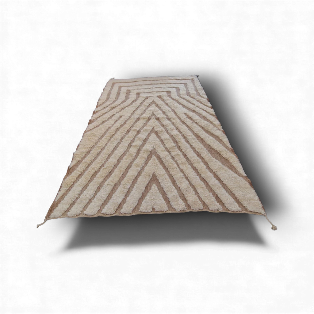 Tapis Béni Ouarain beige  212 x 293 cm en laine