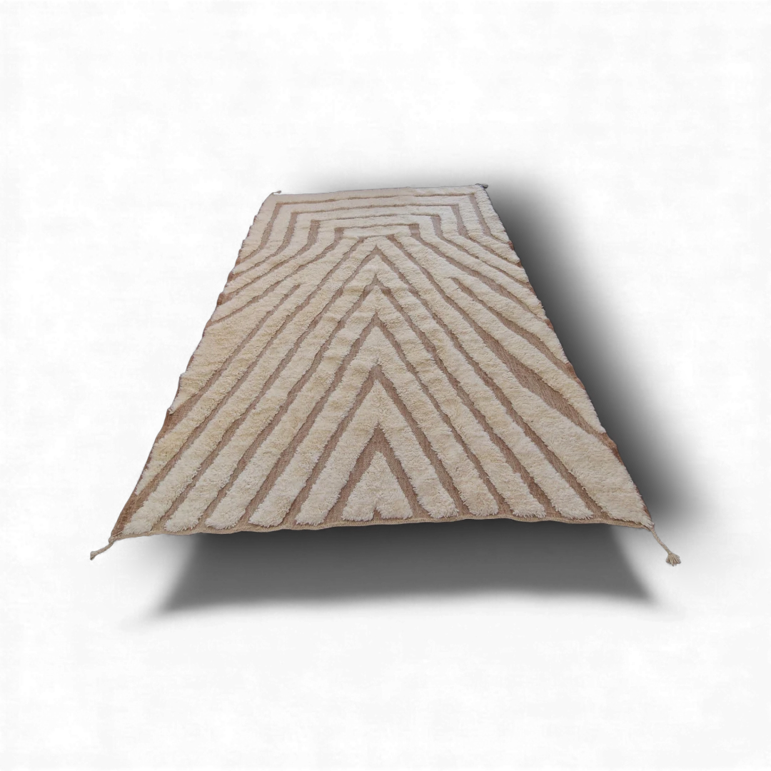 Tapis Béni Ouarain beige  212 x 293 cm en laine