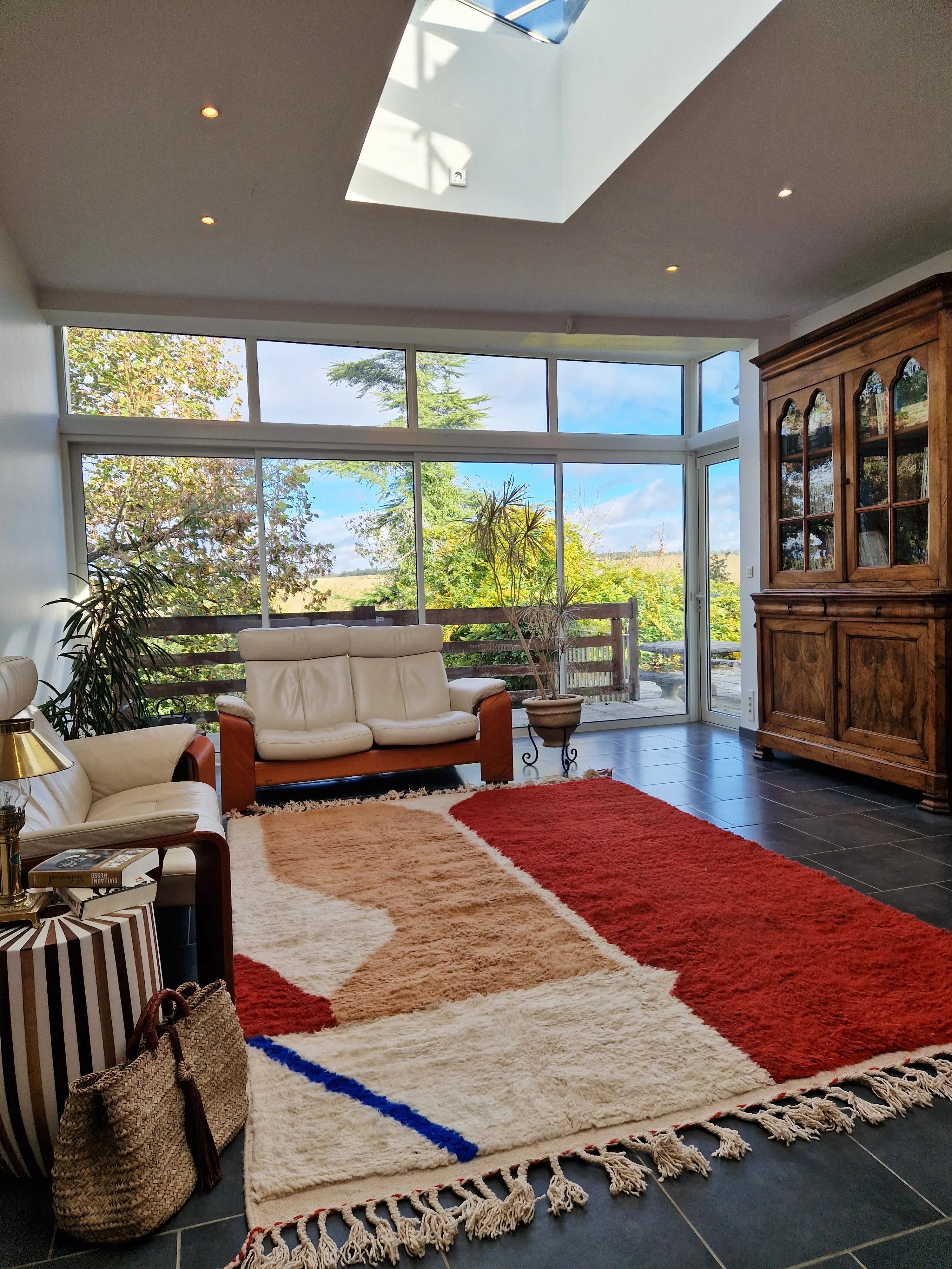 tapis coloré berbère beni ouarain en laine fait main et modern 2m par 3m