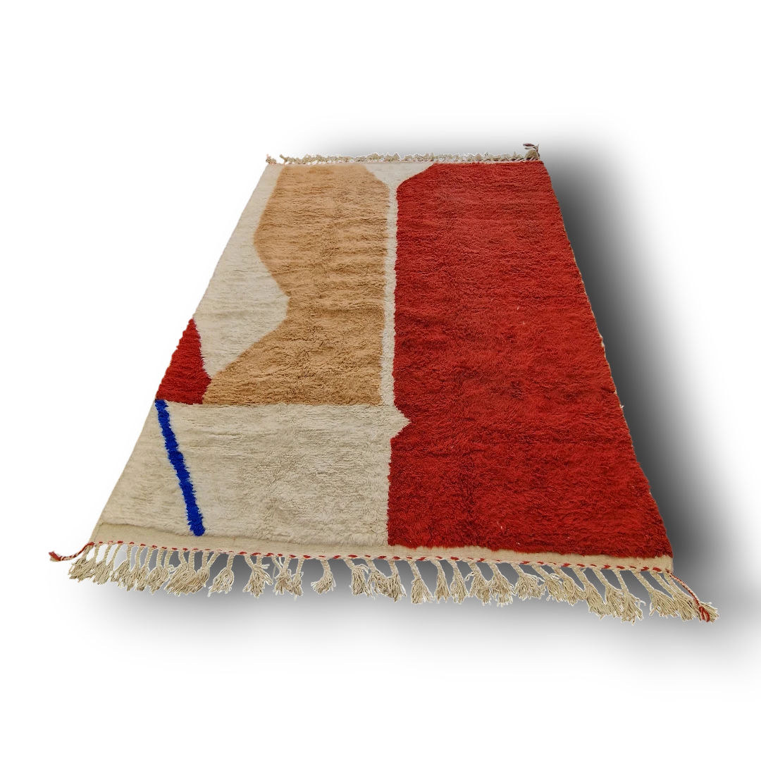 tapis coloré berbère beni ouarain en laine fait main et modern 2m par 3m