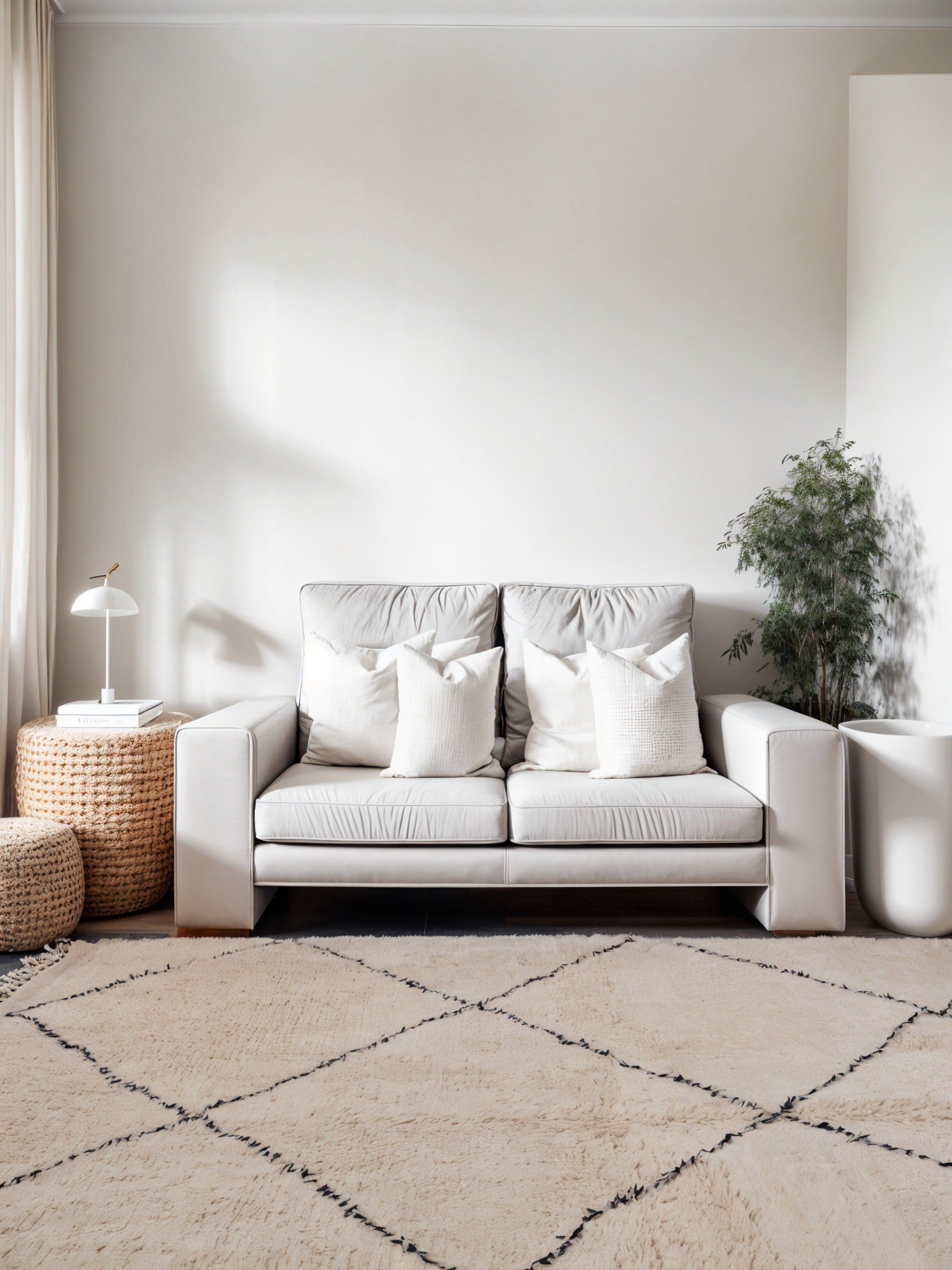 Tapis berbère traditionnel marocain, de la tribu beni ouarain, fait main 100% laine naturelle, pour une décoration élégante et intemporelle