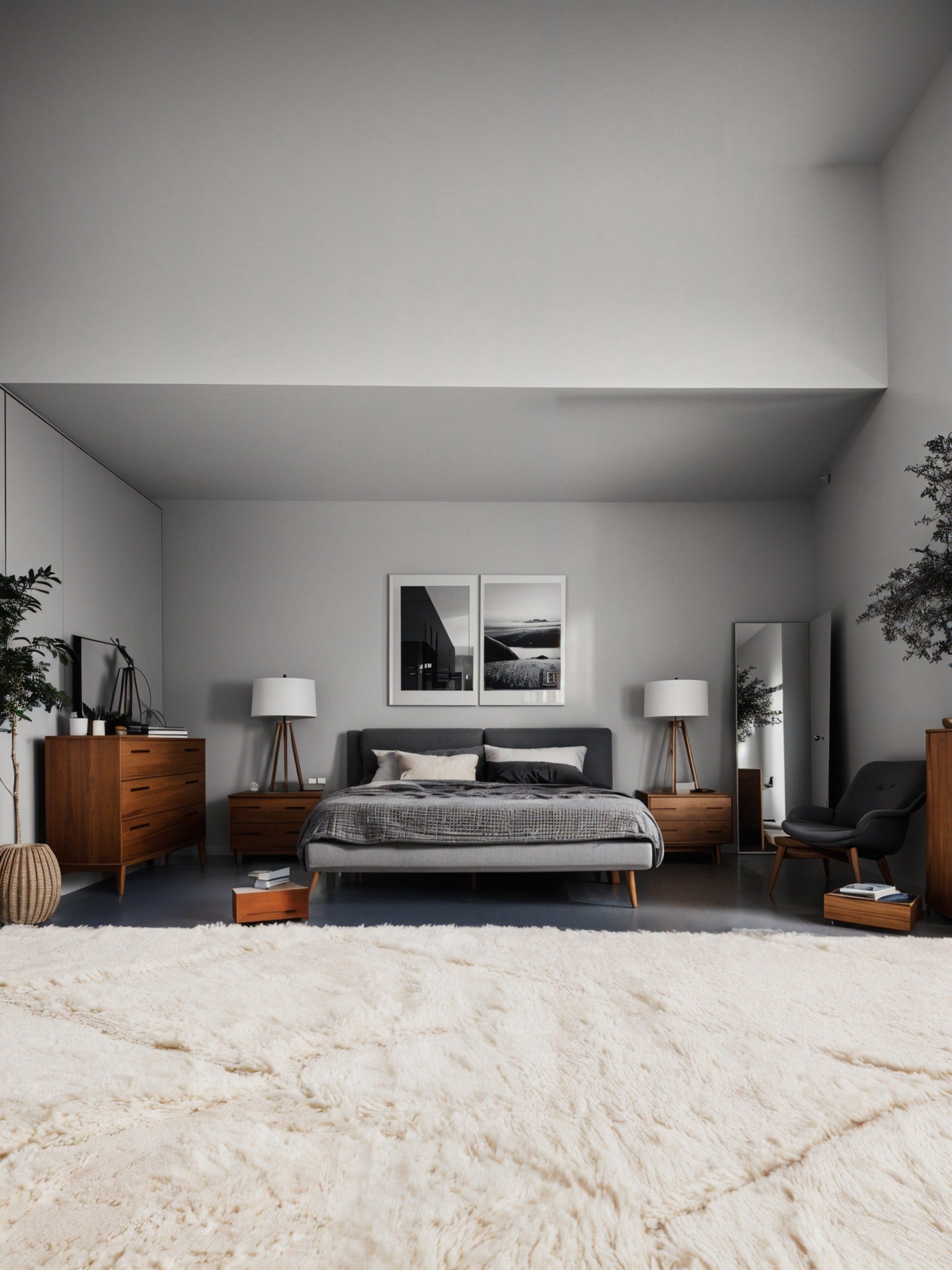 Tapis Béni Ouarain crème 158 x 2,63 cm en laine