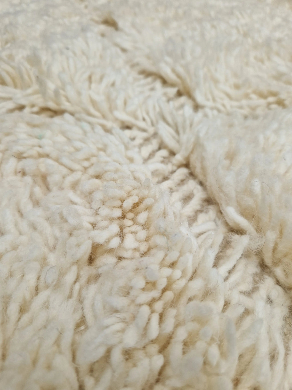 Tapis Béni Ouarain fait-main crème 158 x 2,63 cm en laine