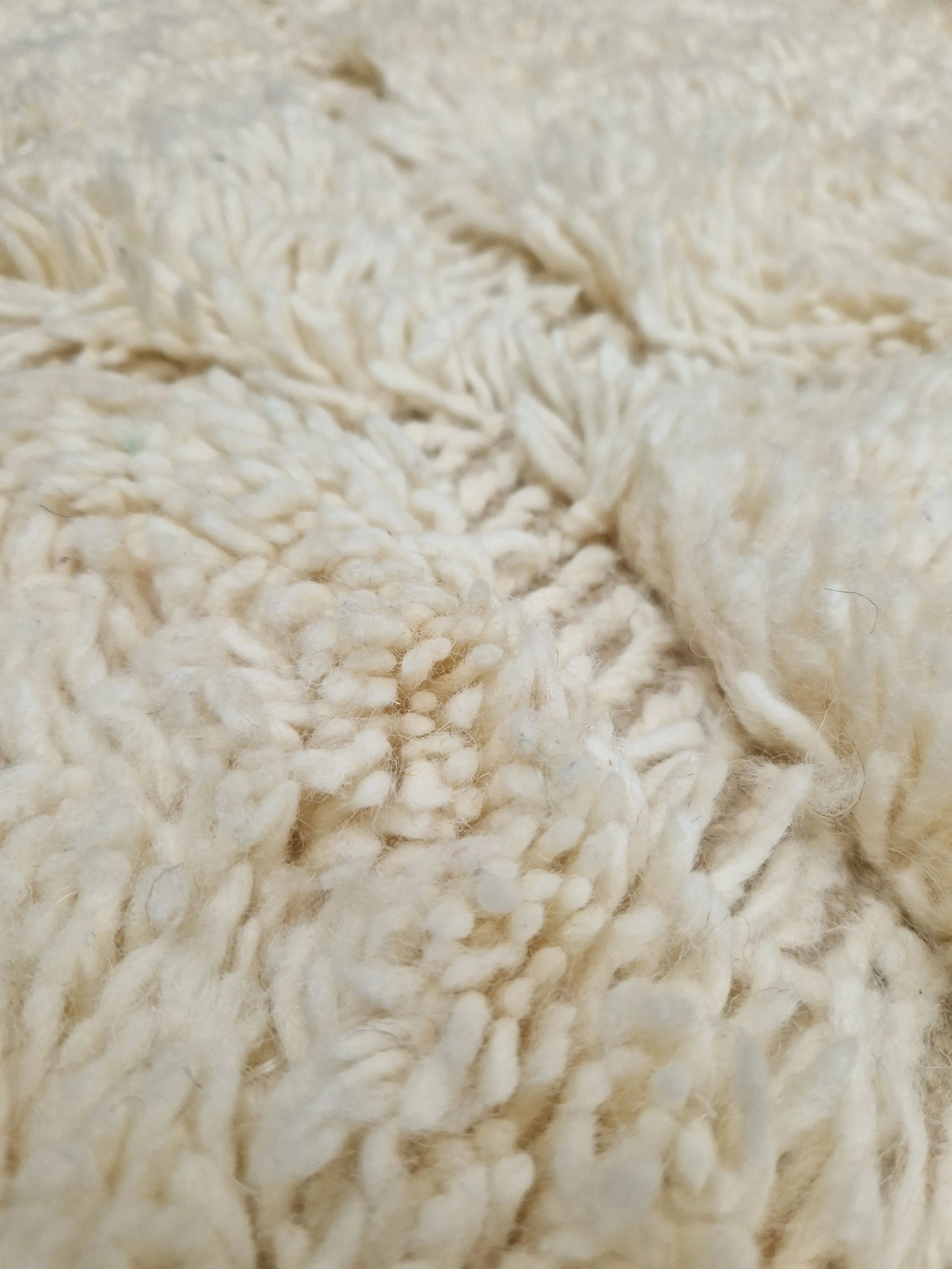 Tapis Béni Ouarain crème 158 x 2,63 cm en laine