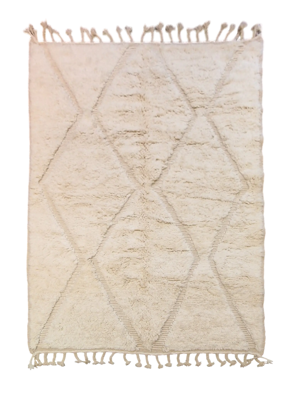 Authentique tapis beni-ouarain en laine, tissé à la main dans l'atlas marocain par des tisserandes berbères. 