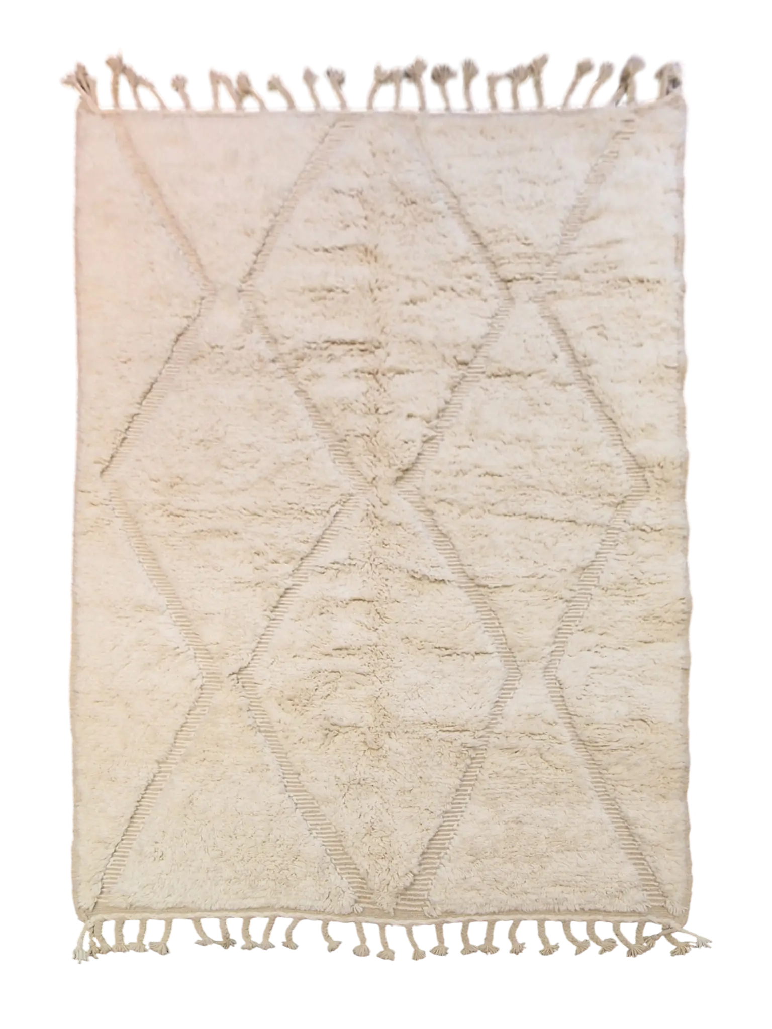 Authentique tapis beni-ouarain en laine, tissé à la main dans l'atlas marocain par des tisserandes berbères. 