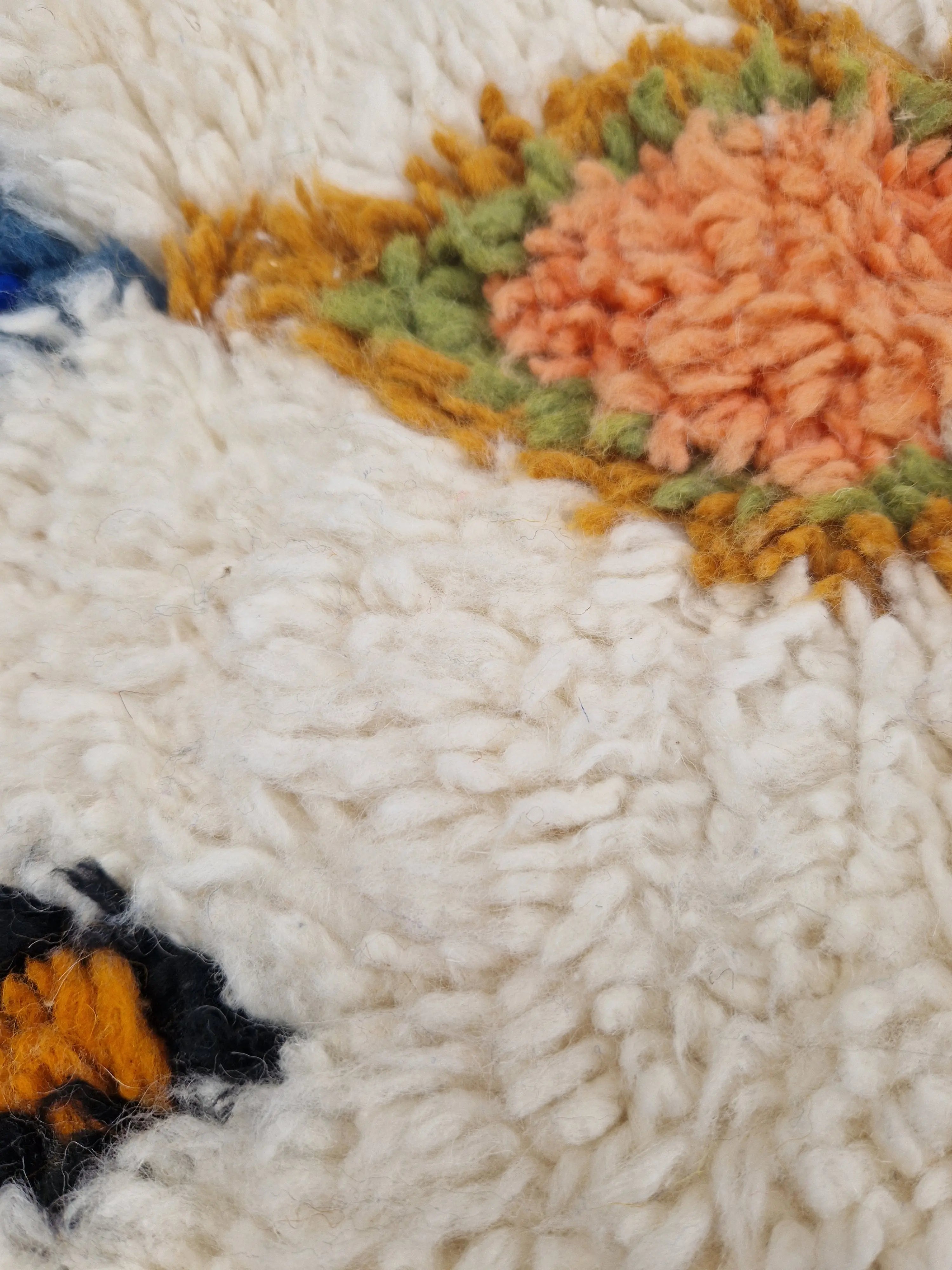 Tapis Béni Ouarain coloré 160 x 246 cm 100% laine, fait main, tapis traditionnel berbère de l'atlas marocain, pour un Style chic & naturel