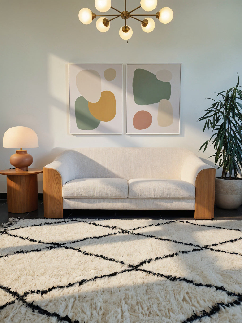 Tapis berbère traditionnel marocain, de la tribu beni ouarain, fait main 100% laine naturelle, pour une décoration élégante et intemporelle