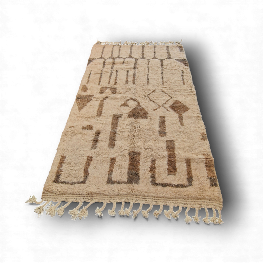 tapis traditionnel marocain, beni Ouarain, tissé à la main en laine de mouton naturelle, 