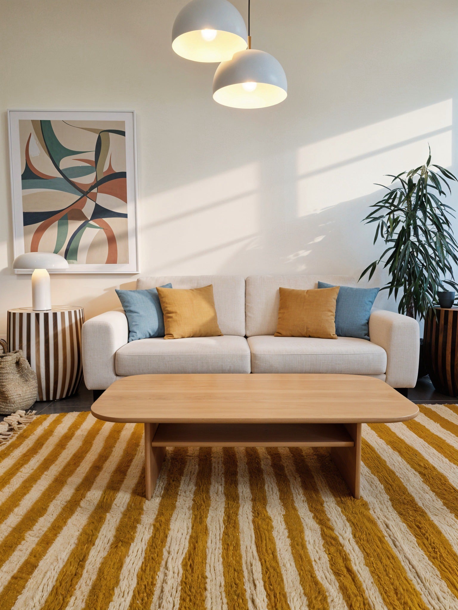 tapis modern et coloré en laine naturel, teinté avec des pigments naturels, 100% fait main au Maroc, tradition et authenticité