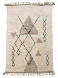 Tapis berbère Beni Ouarain authentique en laine naturelle, 100% fait main au Maroc, épais et doux pour un confort moelleux et une décoration chaleureuse