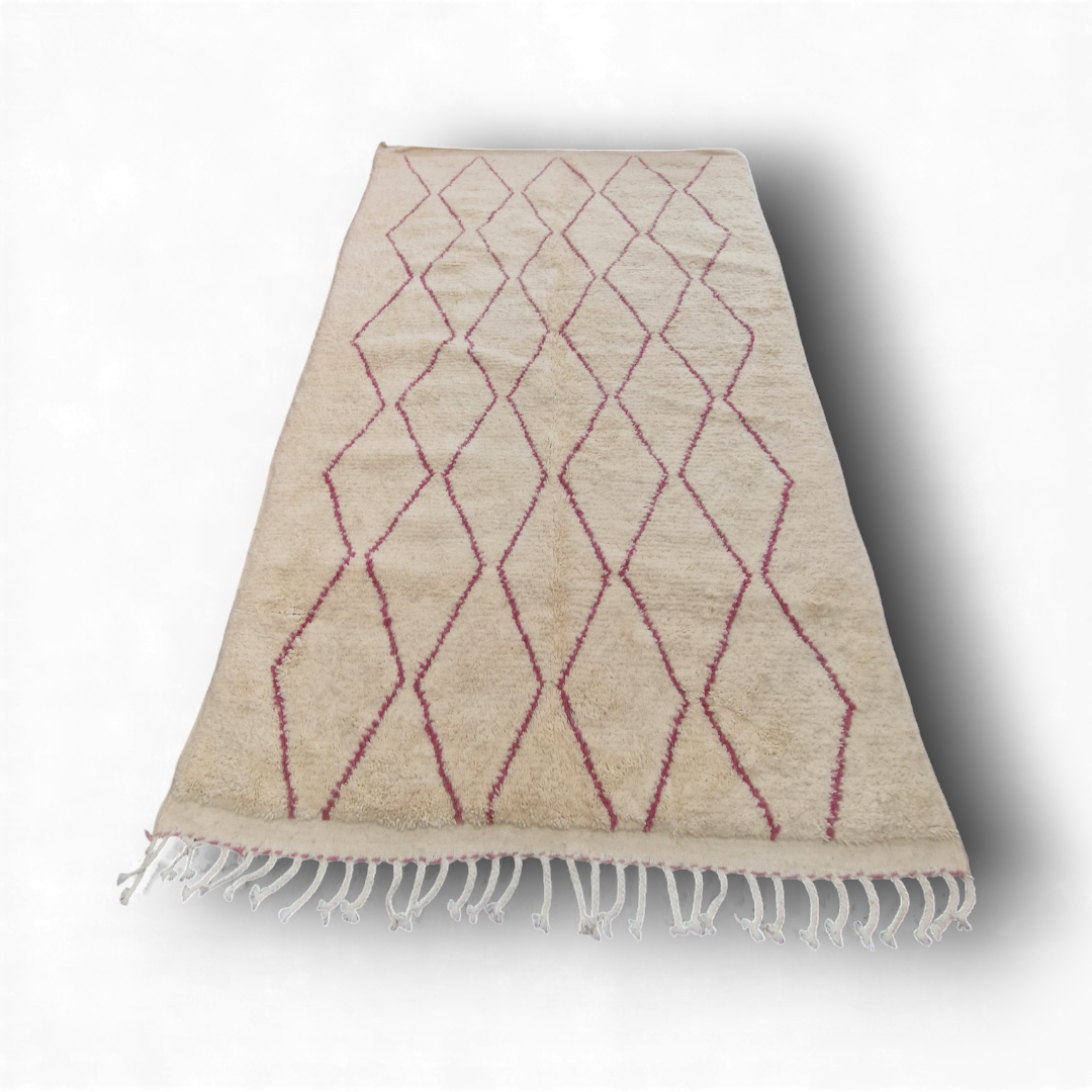 Authentique tapis eni Ouarian, artisanat marocain de Taznakht, fait main en pure laine, au design moderne pour salon, chambre, bureau