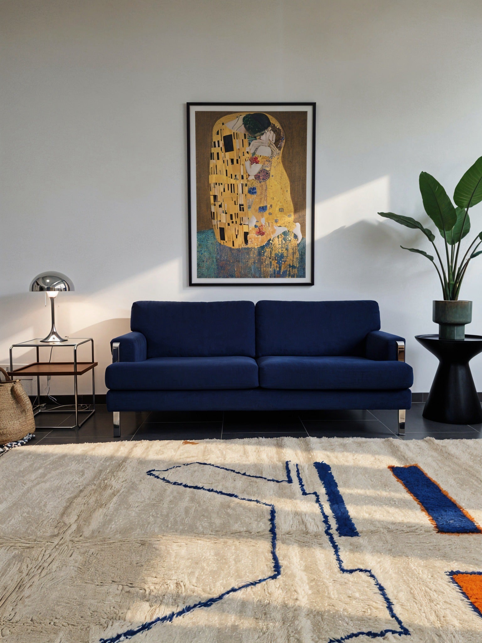 tapis beni ouarain coloré, au design modern, fait main dans la plus pur tradition marocaine, 100% laine de mouton