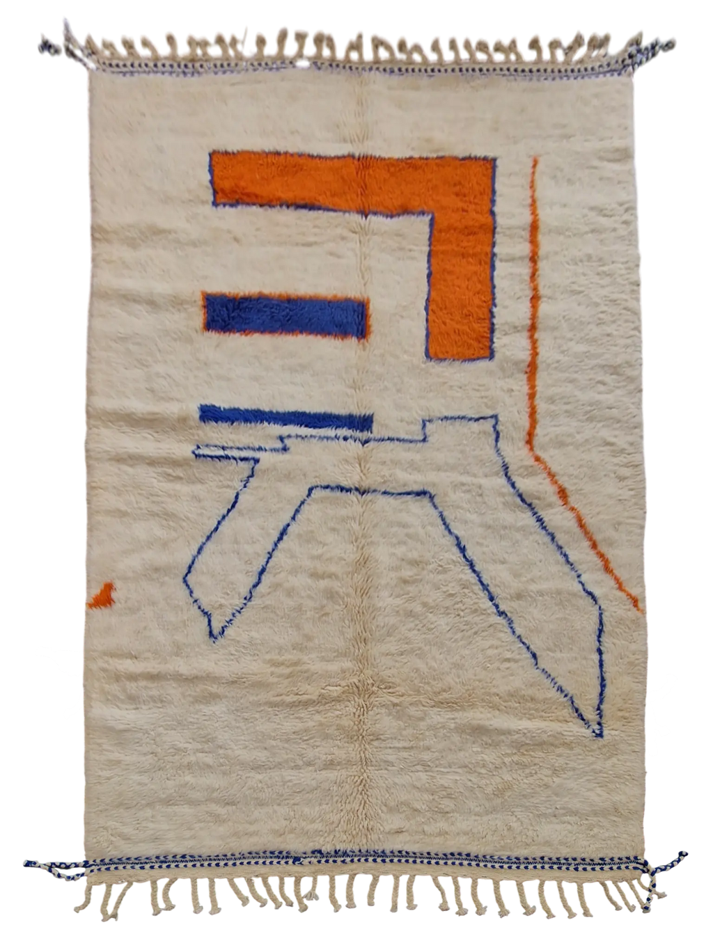 tapis beni ouarain coloré, au design modern, fait main dans la plus pur tradition marocaine, 100% laine de mouton