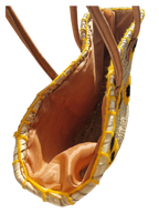 Panier Marocain Artisanal en Palmier – Brodé de Tournesols, fait main