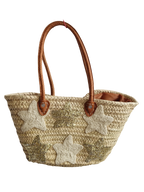 Panier cabas tressé à la main avec des feuilles de palmier et brodé. Artisanat marocain, idéal pour aller au marché, à la plage, en sac de ville. 