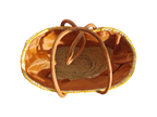 panier cabas artisanal en feuille de palmier brodé de marguerites, fait main